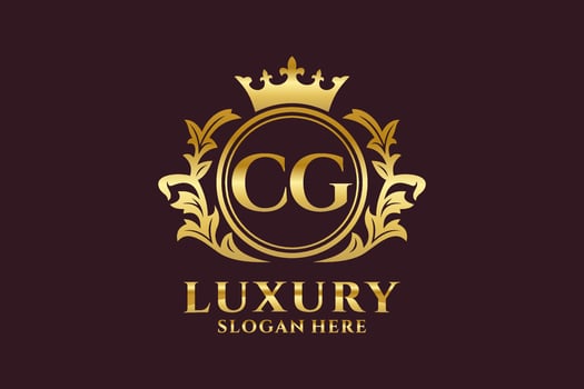 Initial CG Letter Royal Luxury Logo template in vector art for luxurious branding projects and other vector illustration.
