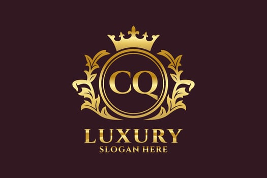 Initial CQ Letter Royal Luxury Logo template in vector art for luxurious branding projects and other vector illustration.
