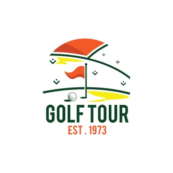 Simple Golf Club Tournament Sport Logo Design Template vector