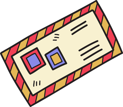 Hand Drawn christmas envelope illustration png