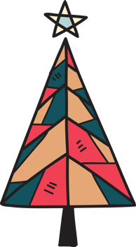 Hand Drawn christmas tree illustration png