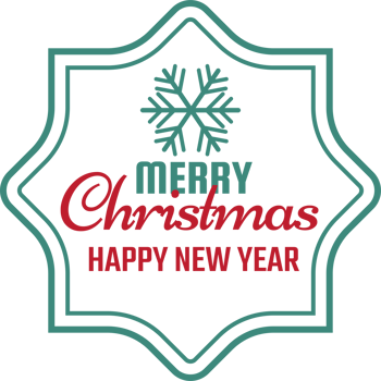 Merry Christmas and happy new year lettering and quote illustration png
