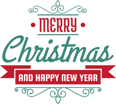 Merry Christmas and happy new year lettering and quote illustration png