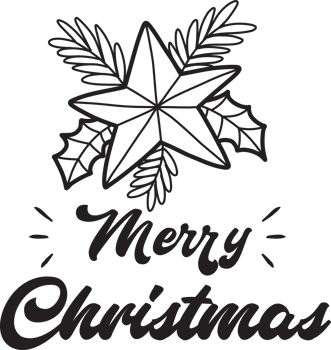 Merry Christmas lettering and quote illustration png
