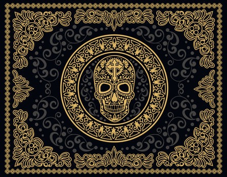 Gothic sign with skull, grunge vintage design t shirts vector