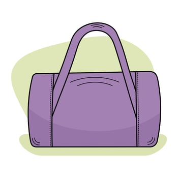 Freehand line art of womens handbag silhouette. Piece of clothing. Accessory. Isolated illustration. vector