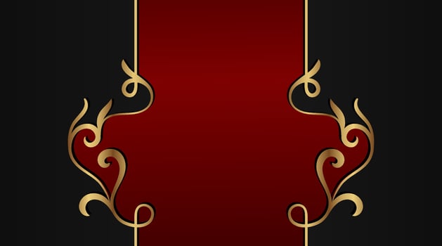 simple background with gold ornament border vector
