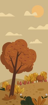 Wallpaper autumn park vector