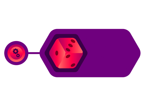 Purple bar space and dice for infographic element. png
