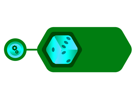 Green bar space and dice for infographic element. png