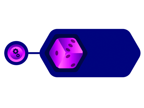 Blue bar space and dice for infographic element. png