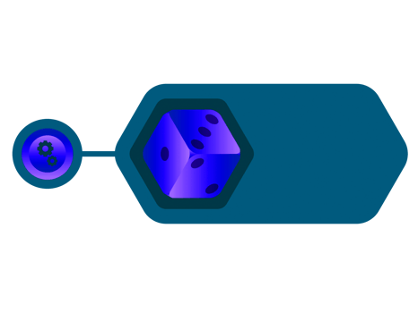 Blue bar space and dice for infographic element. png