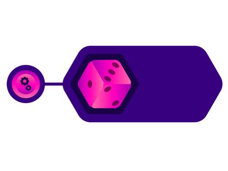 Purple bar space and dice for infographic element. png