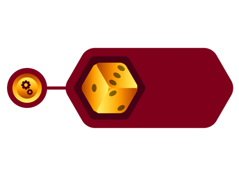 Brown bar space and dice for infographic element. png
