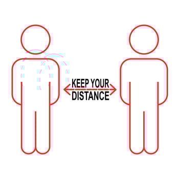 Keep your distancing from other people in public. Social distance sign. vector