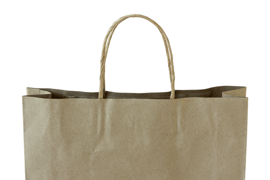 close up brown paper bag isolated with clipping path for mockup png