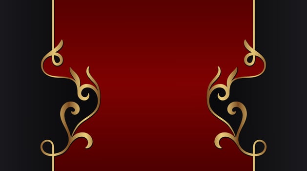 simple background with gold ornament border vector