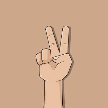 Peace hand sign vector