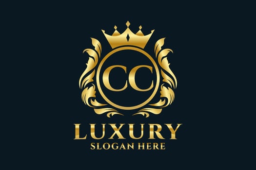 Initial CC Letter Royal Luxury Logo template in vector art for luxurious branding projects and other vector illustration.