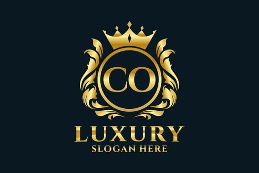 Initial CO Letter Royal Luxury Logo template in vector art for luxurious branding projects and other vector illustration.