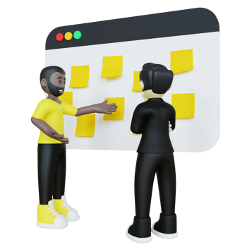 3D Character Illustration of Scrum Presentation png