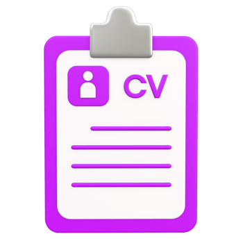 Stylized 3D CV or Resume Illustration png