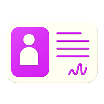 Stylized 3D ID Card Illustration png