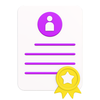 Stylized 3D Certificate License Illustration png