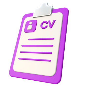 3D CV or Resume Illustration Side View png