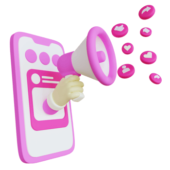 Stylized 3D Endorsement Digital Marketing Illustration png