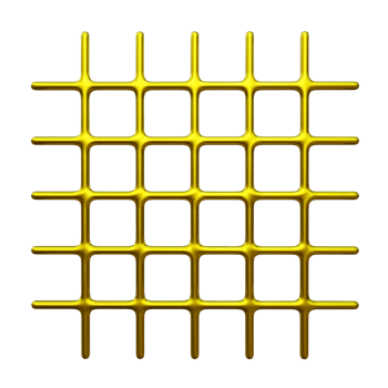 Abstract Cage 3D Gold Memphis png