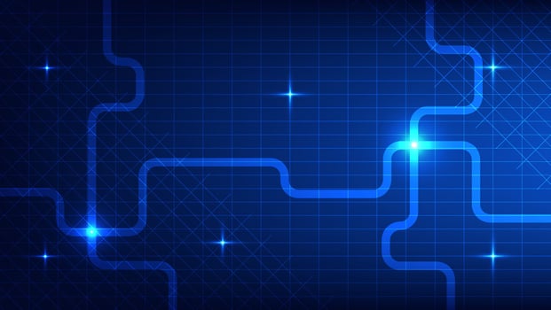 abstract futuristic technology background. digital lines with blue lighting vector