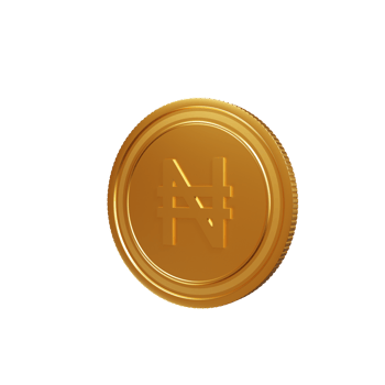 Currency Symbol Nigerian Naira 3D Illustration png