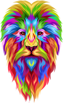 Vector Lion head full color and colorful