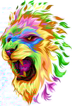 Vector Lion head full color and colorful