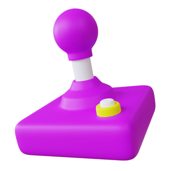 Stylized 3D Retro Joystick Illustration Design png