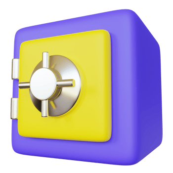 3D Bank Safe Illustration png