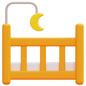 crib 3d render icon illustration png