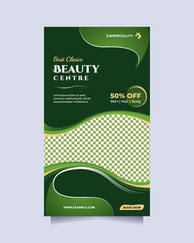 Clean and trendy beauty center social media post and banner template. Concept of professional hair beauty treatment, hair style, cosmetic sale, skin care treatment, hair salon, something natural, etc vector