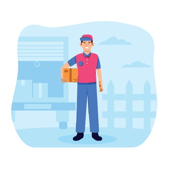 Postal Courier Character Concept vector