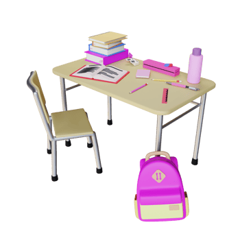 3d render study learning table png