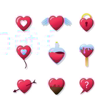 Cute Heart Icon Concept vector