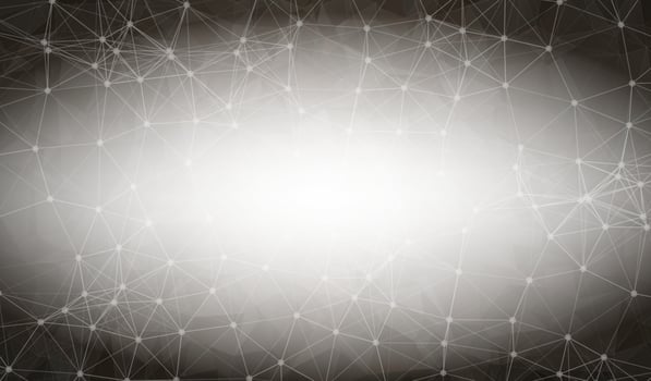 Abstract Dark Gray Polygonal Space Background with Connecting Dots and Lines.  Connection structure and science background. Futuristic HUD design. vector