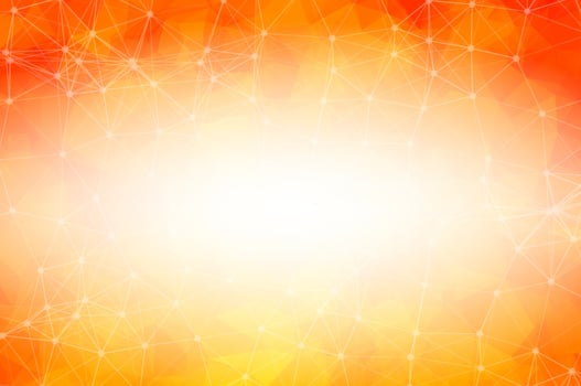 Geometric Orange Polygonal background molecule and communication. Connected lines with dots. Minimalism background. Concept of the science, chemistry, biology, medicine, technology. vector