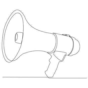 Megaphone Continuous Line Drawing vector