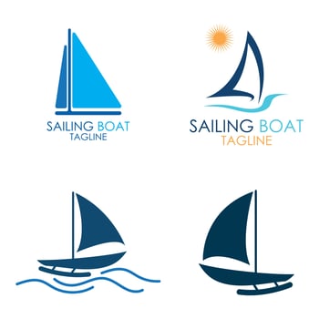 Sailing boat, Daily cruises, sea travel, vector logo-icon