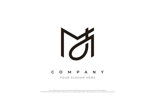 Initial Letter MJ Logo or JM Monogram Logo Design Vector