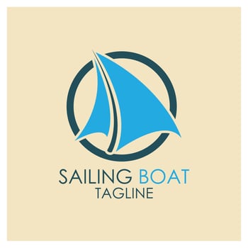 Sailing boat, Daily cruises, sea travel, vector logo-icon