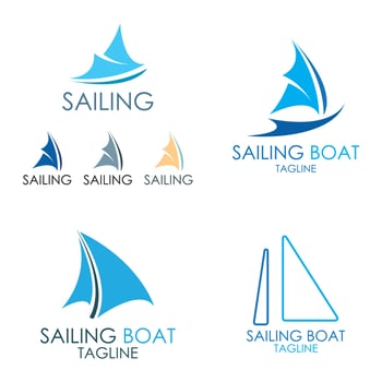 simple Sailing boat logo, Daily cruises, sea travel, vector logo-icon