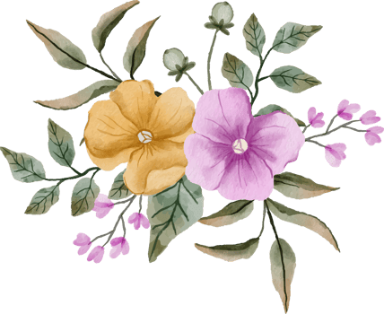 elegant watercolor flower arrangement png
